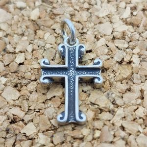 3/$25 🖤 Vintage 925 Sterling Silver Antiqued Cross Religious Charm Pendant